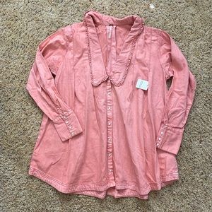 Free People NWT Charlie Denim Blouse